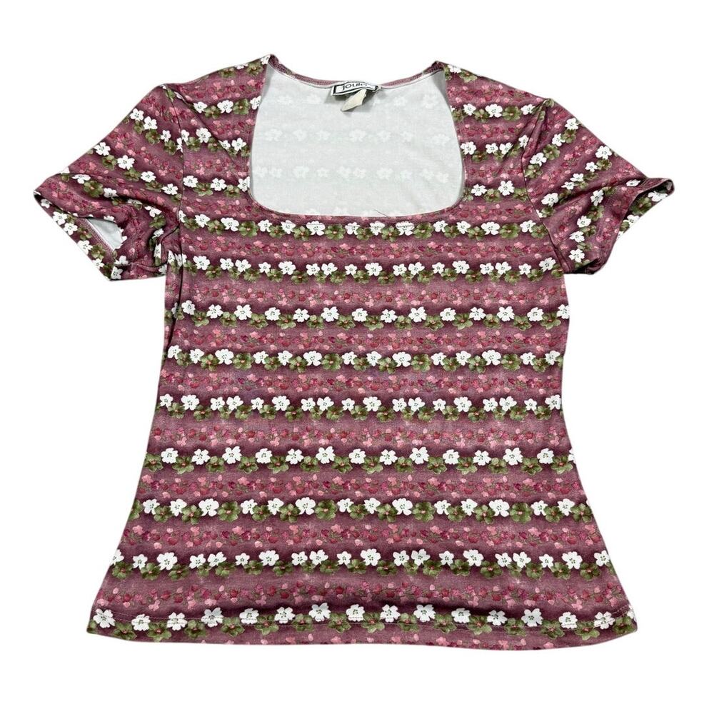 Vintage Joule Womens Size M Floral Square Neck Top